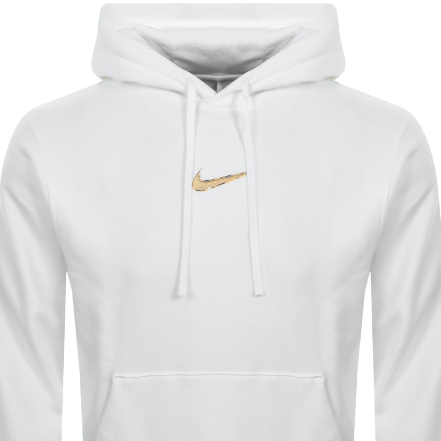 Nike club white swoosh logo hoodie top